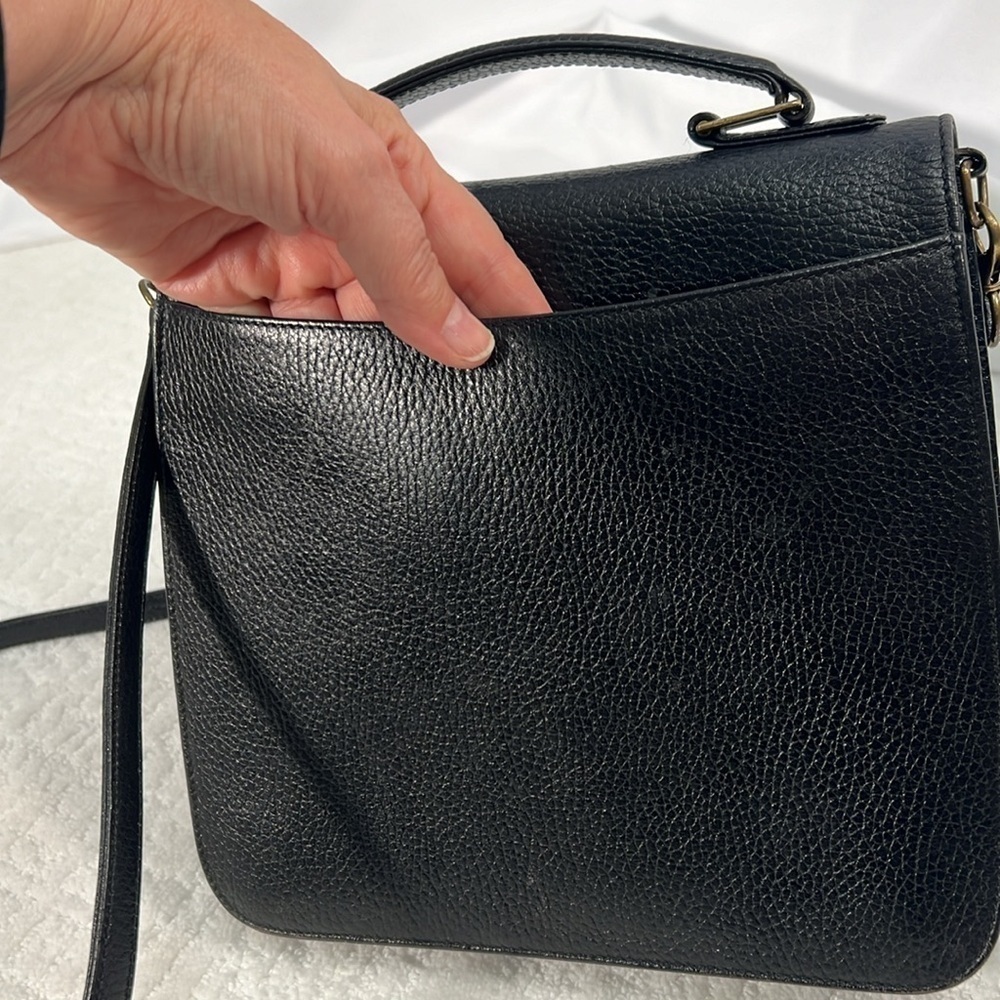 Vintage Mark Cross 1845 leather top handle crossbody bag black - Picture 5 of 16